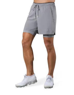 2Way Active Shorts With Leggings -Grey