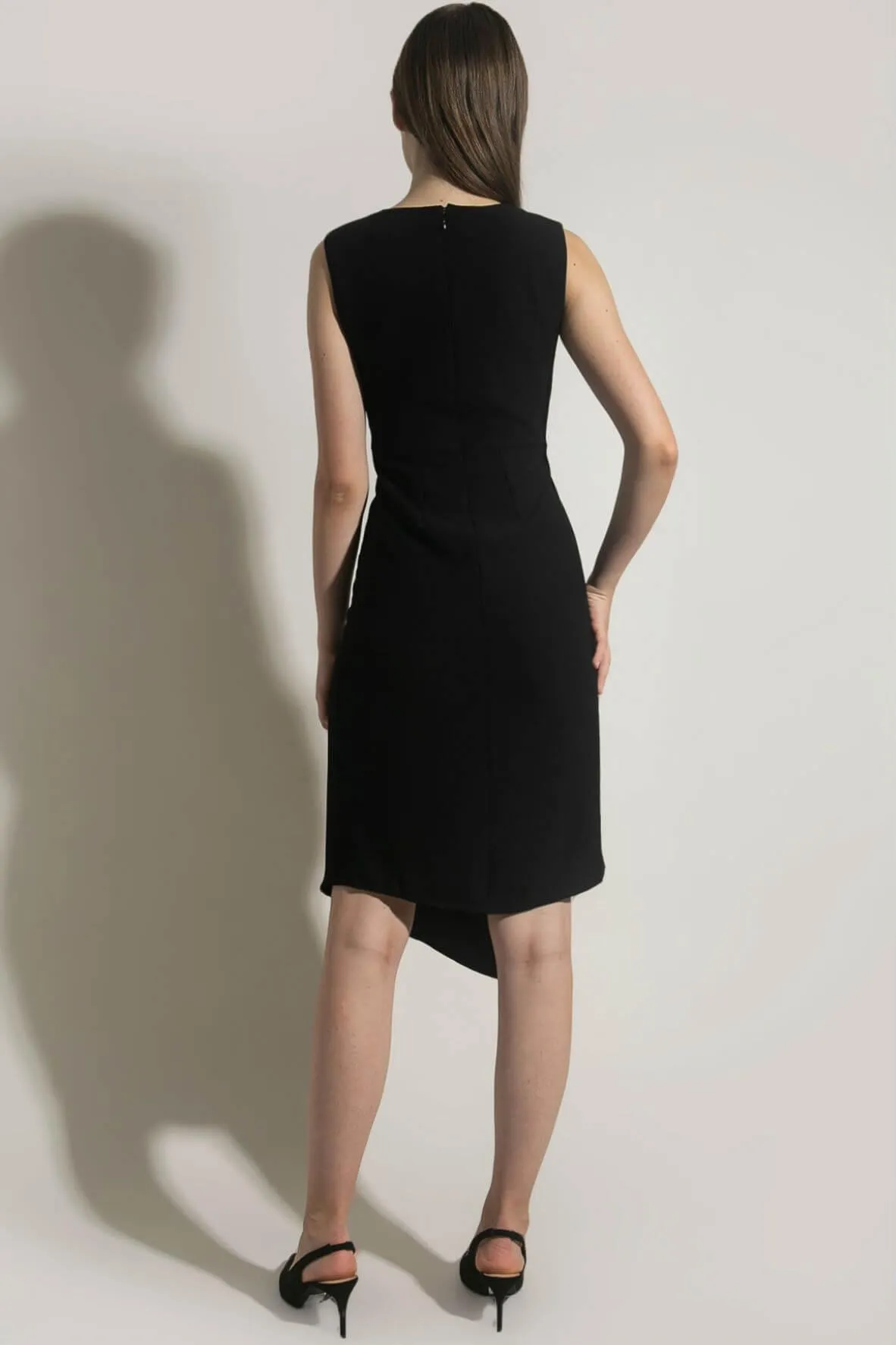 Asymmetric A-Line Black Dress