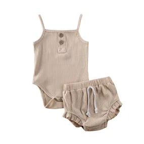 Basic Sleeveless Romper With Bloomer