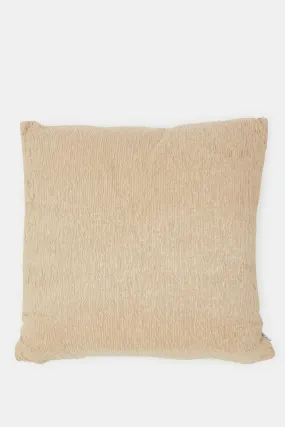 Beige Crinkled Solid Cushion