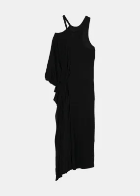 Black Asymmetric Midi Dress