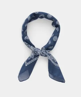 Cotton Bandana Neckerchief in Navy