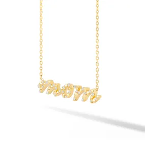 Diamond & Stud Pave Custom Name Necklace