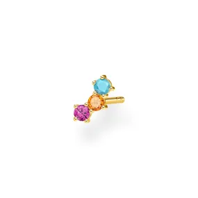 Ear Stud Colourful Stones (Single)