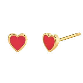 Enamel Heart Shape Studs