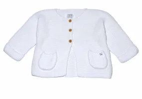 FF Cable Knit White Organic Cardigan 11416