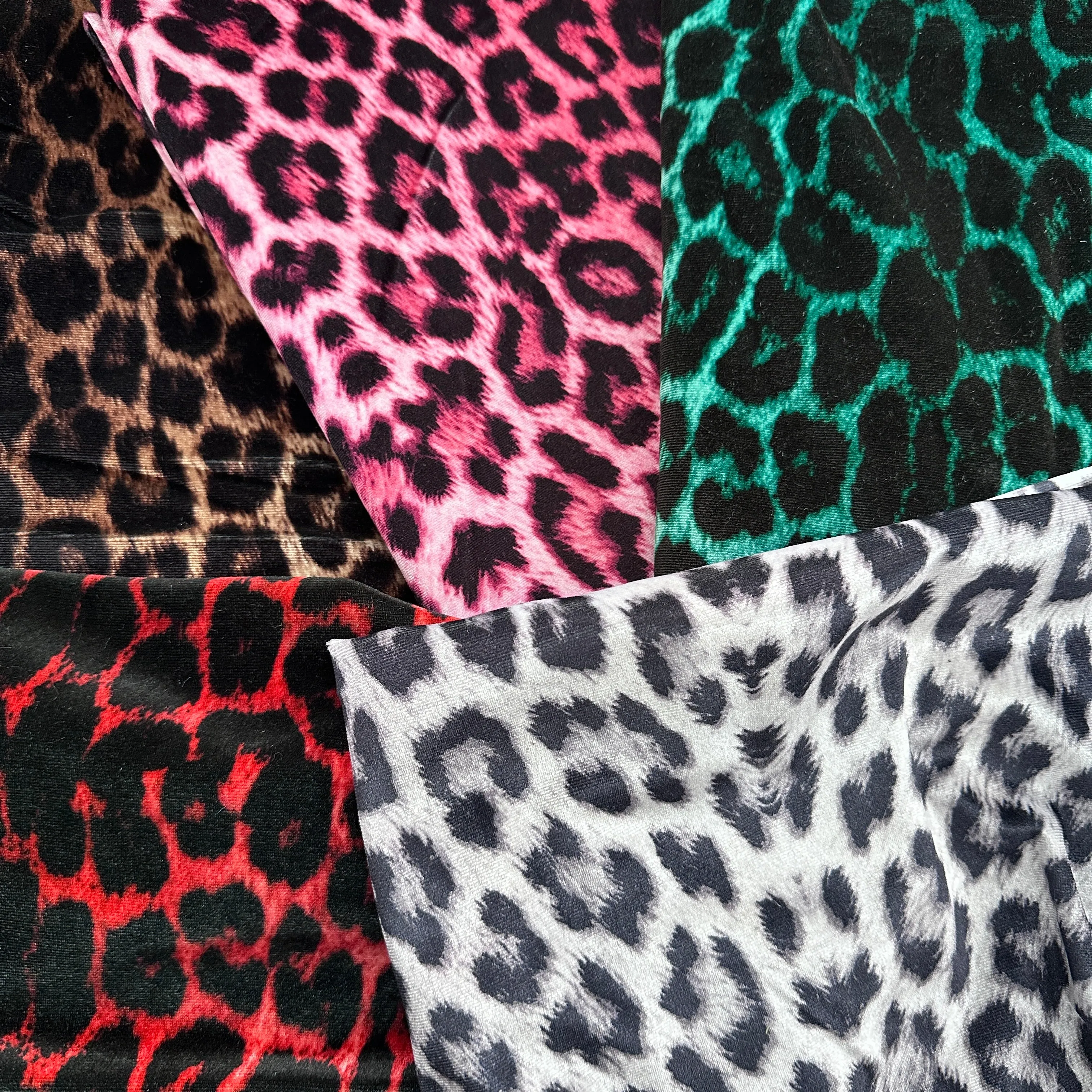 Half Metres Leopard Velvet Fabric Bundle