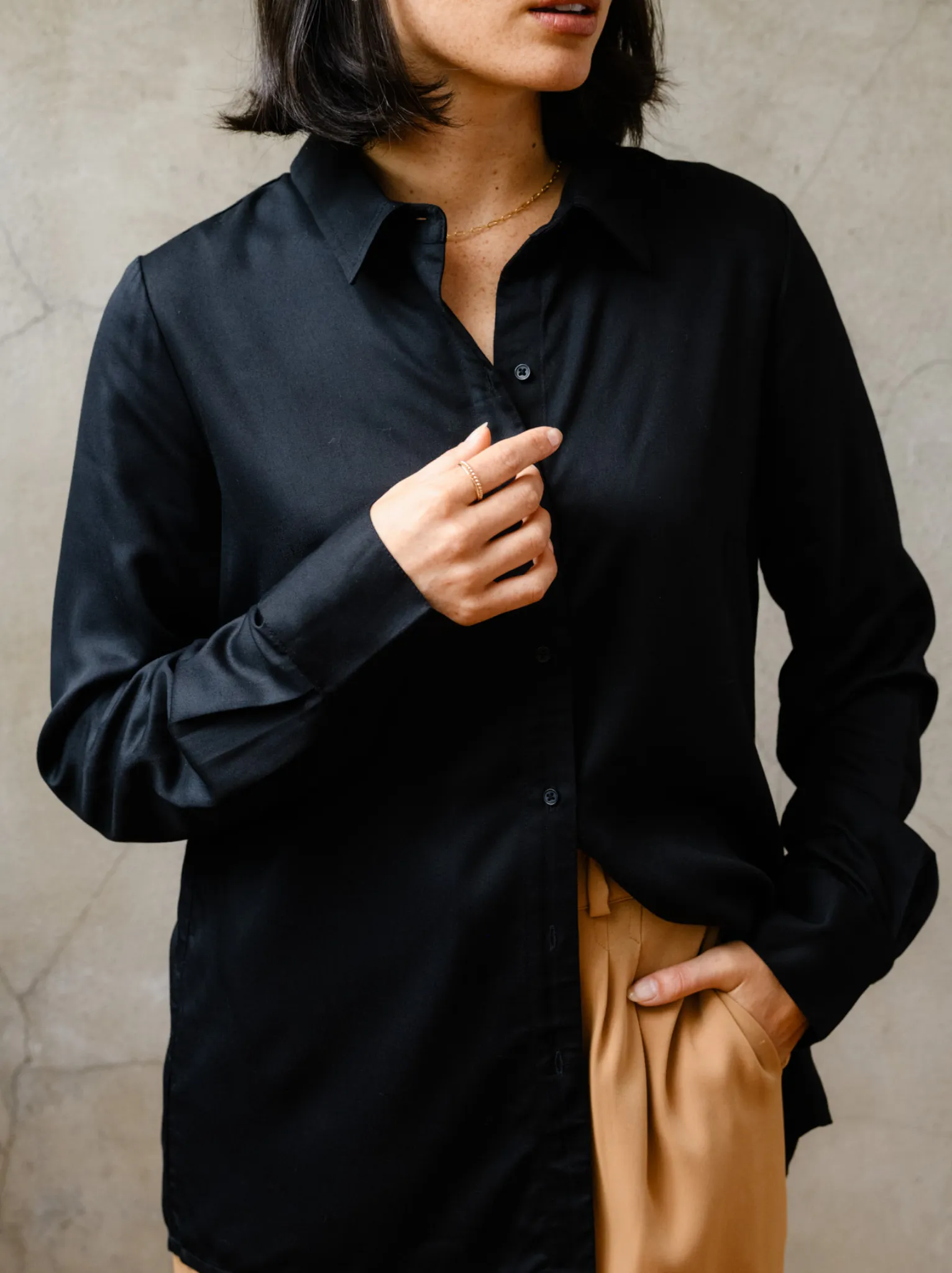 Josephine Button Down Shirt - Black