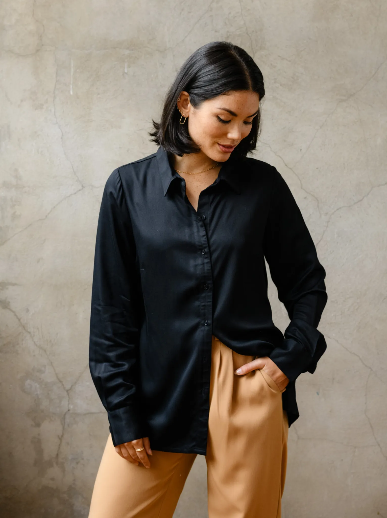 Josephine Button Down Shirt - Black