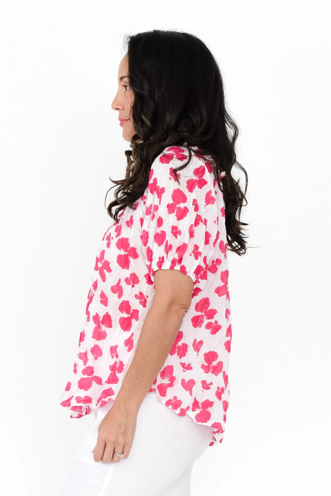 Lumi Pink Fiesta Crinkle Cotton Top