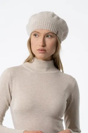 Merino Beret in Almond White