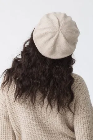 Merino Beret in Almond White