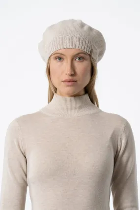 Merino Beret in Almond White