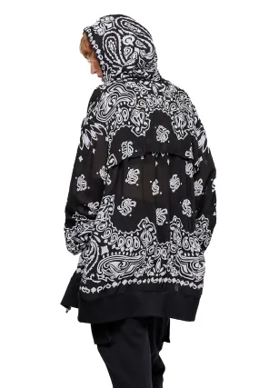 OVERSIZE BANDANA HOODIE IN BLACK