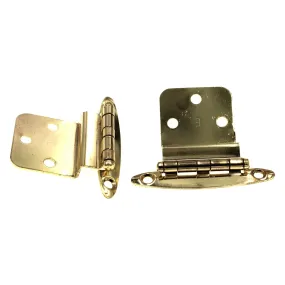 Pair National Lock Medalist Bright Brass 3/8 Inset Cabinet Hinges R320-3