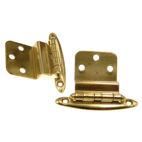 Pair of Amerock Merit Bright Brass 3/8 Inset Hinges Non Self-Closing BP1526-M3