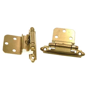 Pair of Amerock Polished Brass 3/8 Inset Hinges Self-Closing BP7128-3