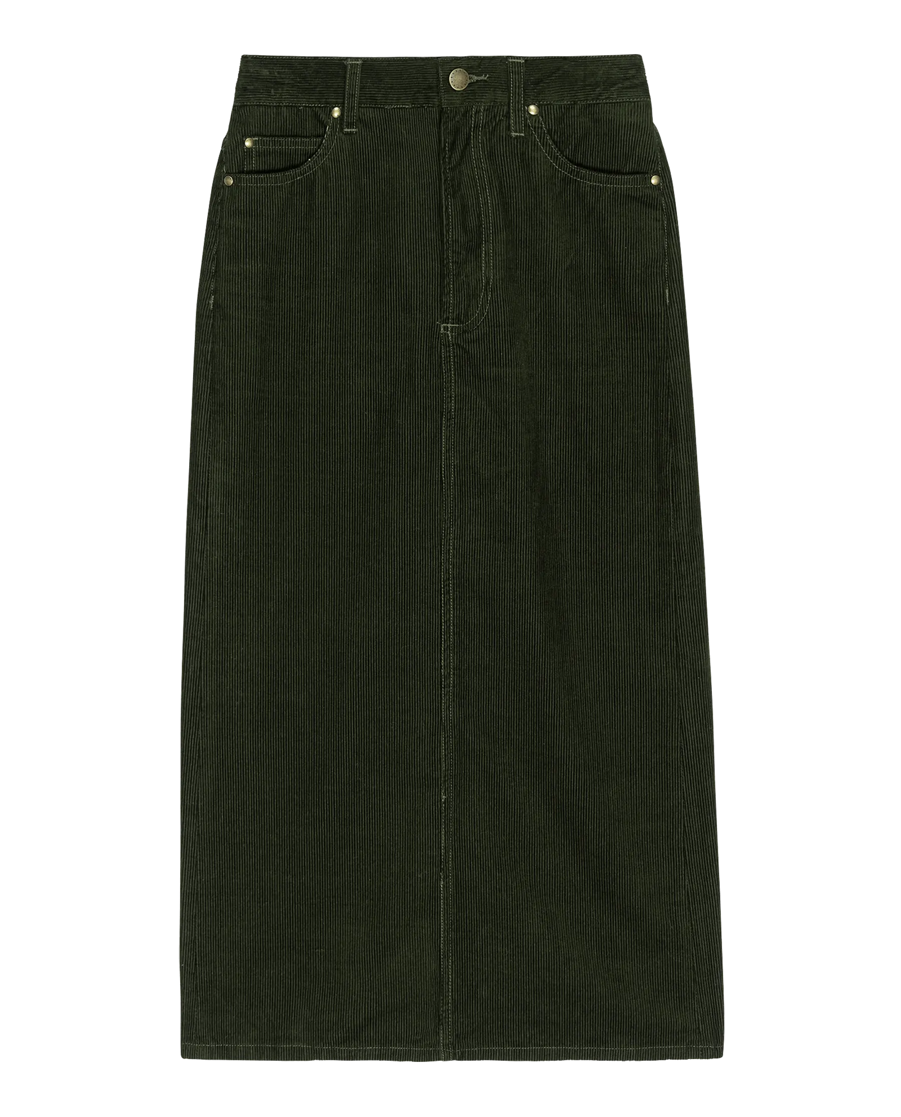 The Column Skirt. Cord -- Woodland Green