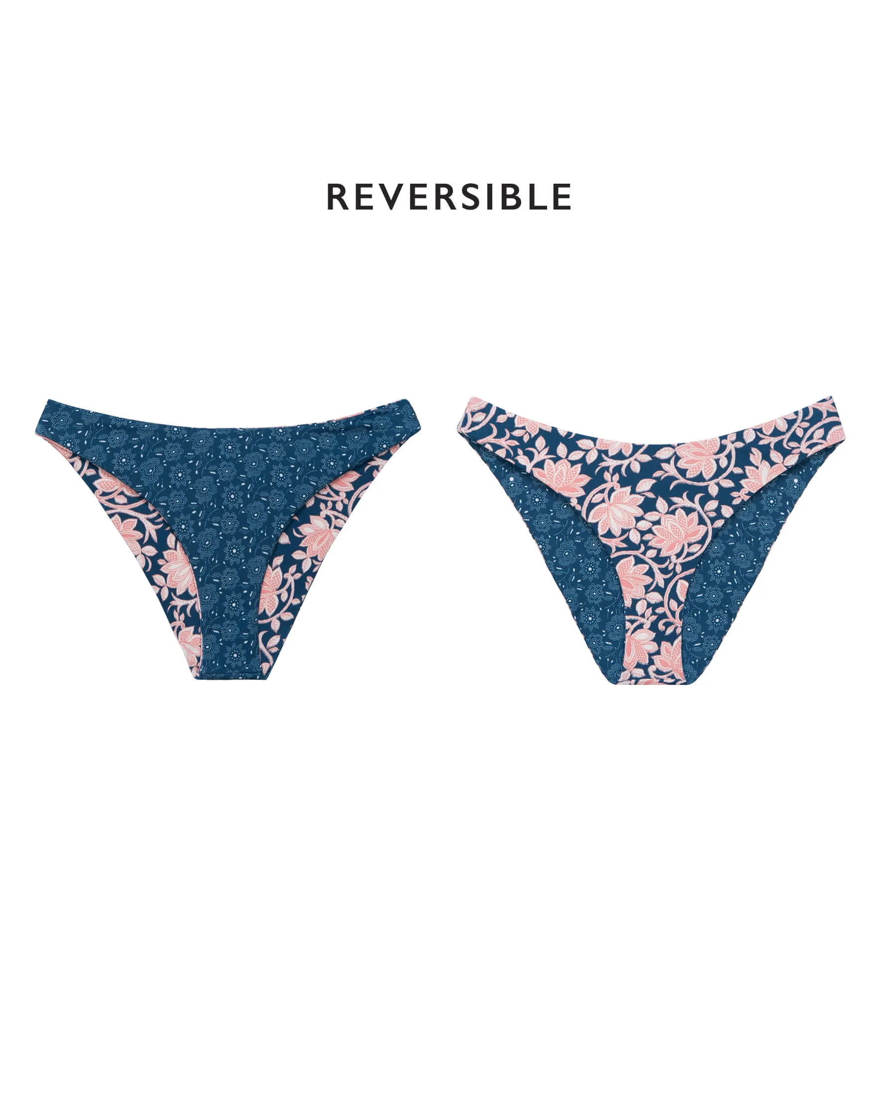 The Reversible Cheeky Brief. -- Bay Oasis Floral and Bay Bandana Daisy