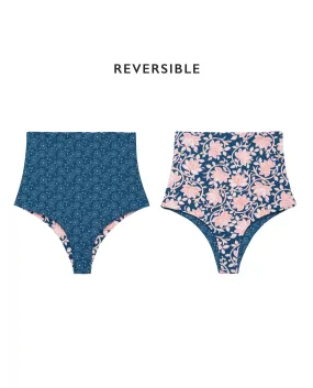 The Reversible High-Rise Brief. -- Bay Oasis Floral and Bay Bandana Daisy