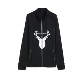 Unisex Merino Deer Design Full Zipped Jacket