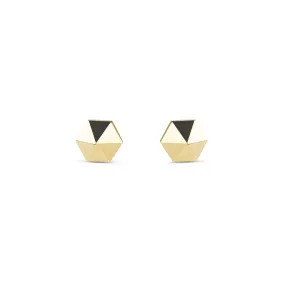 WATER 14 KARAT YELLOW GOLD STUD EARRINGS