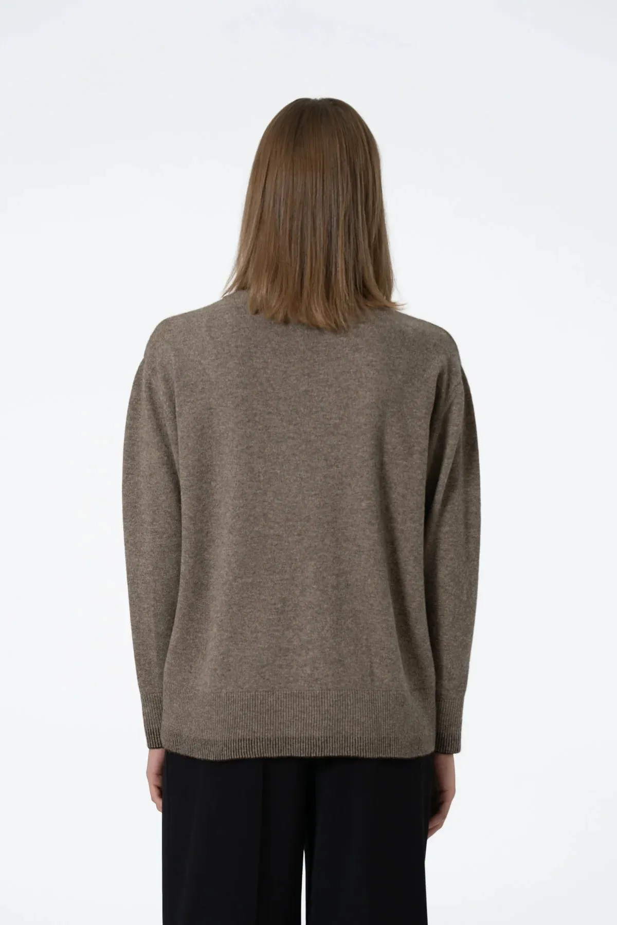 Yak Roundneck Sweater in Oat Brown