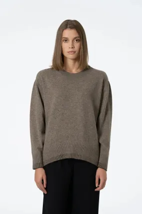 Yak Roundneck Sweater in Oat Brown